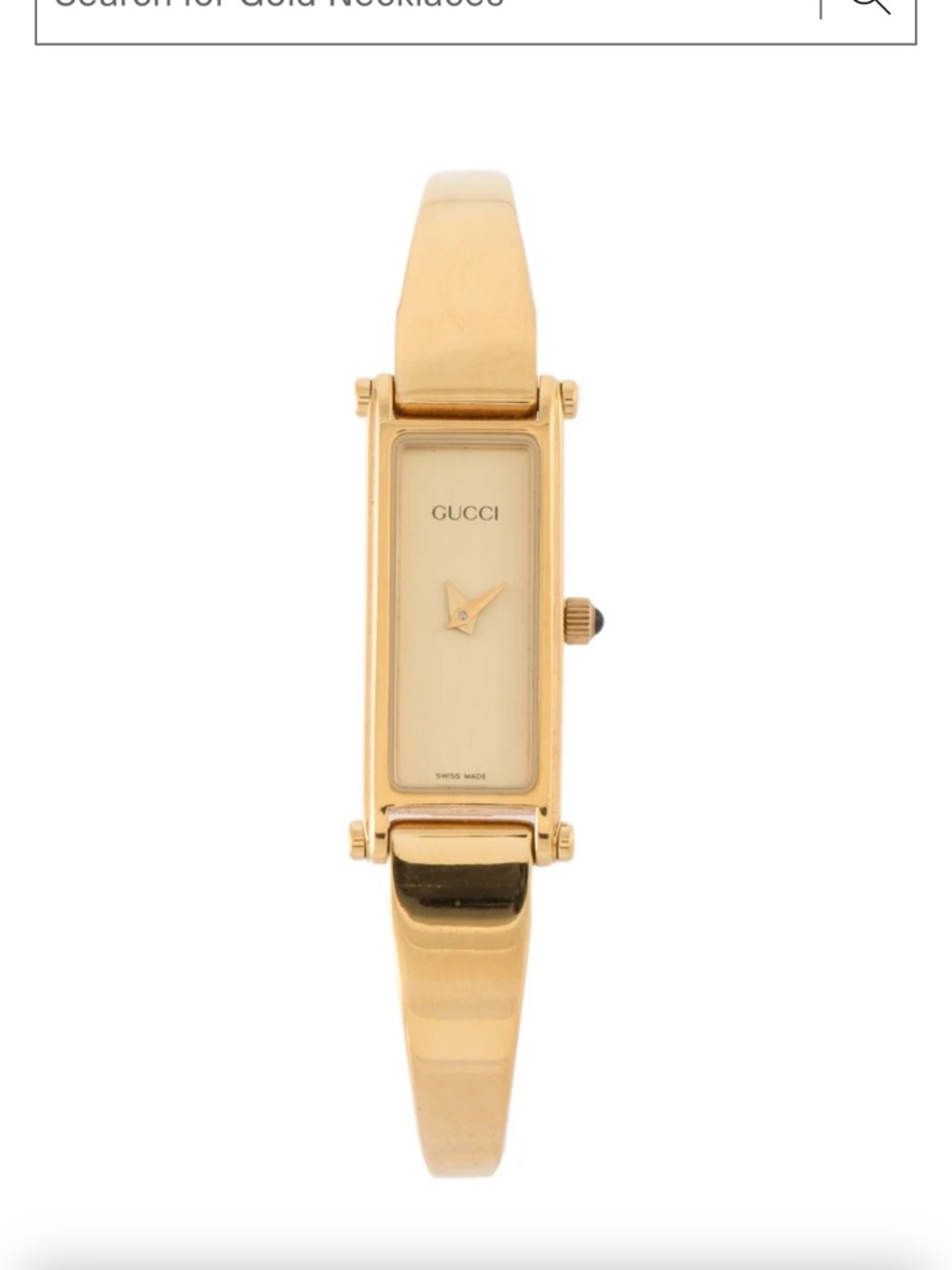 Gucci Gold Rectangular Bangle Watch
